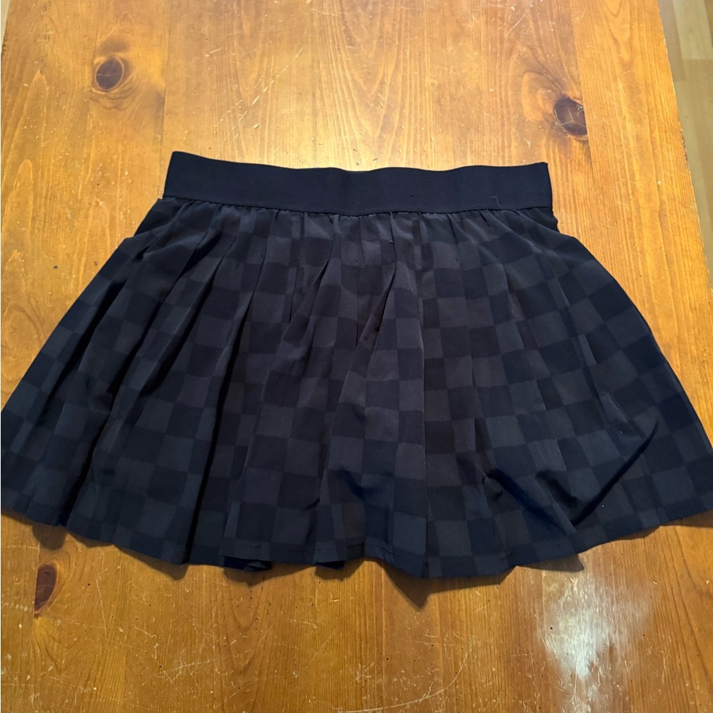 JoyLab Black Checkered Skater Skirt